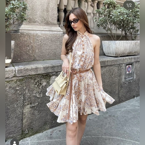 NWT Zara Printed Dress with Belt - 4786/111 - Picture 10 of 16